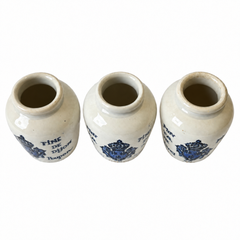 Vintage French Ceramic Mustard Jars Set of Three, Glazed, 1960s Decor