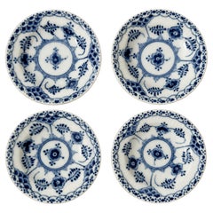 Set of Four Royal Copenhagen Blue Fluted Butter Pats, Denmark, 1961
