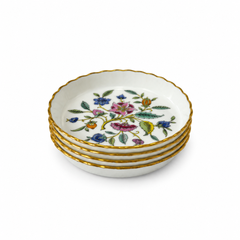 4er-Set Minton Haddon Hall Butterdosen aus Bone China mit goldenem Rand