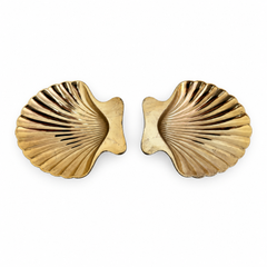 Antique Scallop Shell Salt Cellars in Silver & Gold, 1920 Tableware