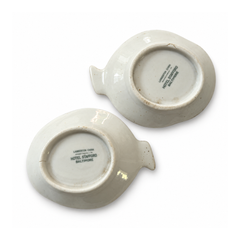 Juego de dos platos para ostras de Lamberton China para el Hotel Stafford, hacia 1930