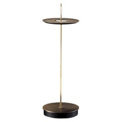 Portable Table Lamp, Vintage Brass Black Finish, Battery Operated, Dimmer, Italy