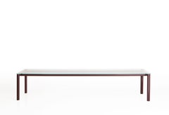 Dining Table, 4 Meter, Extra-Clear Glass, Red Metal Base, Piero Lissoni, Italy