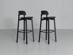 Taburete de bar, estructura de roble o nogal americano, Läufer & Keichel, Zeitraum, Alemania