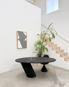 Tavolo da pranzo in marmo, scrivania, Nero Marquina, Angelo Mangiarotti, Agapecasa, Italia