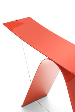 Modern Sculptural Lacquered Steel Console Table, Guglielmo Poletti, Italy