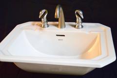 Sink with Vintage French Empire Style Swan Taps