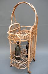 French Bamboo Bar Cart, Unusual Smaller Size