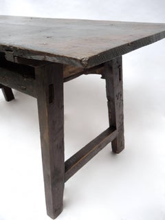 Period 17th Century Spanish Baroque Chestnut Trestle Table