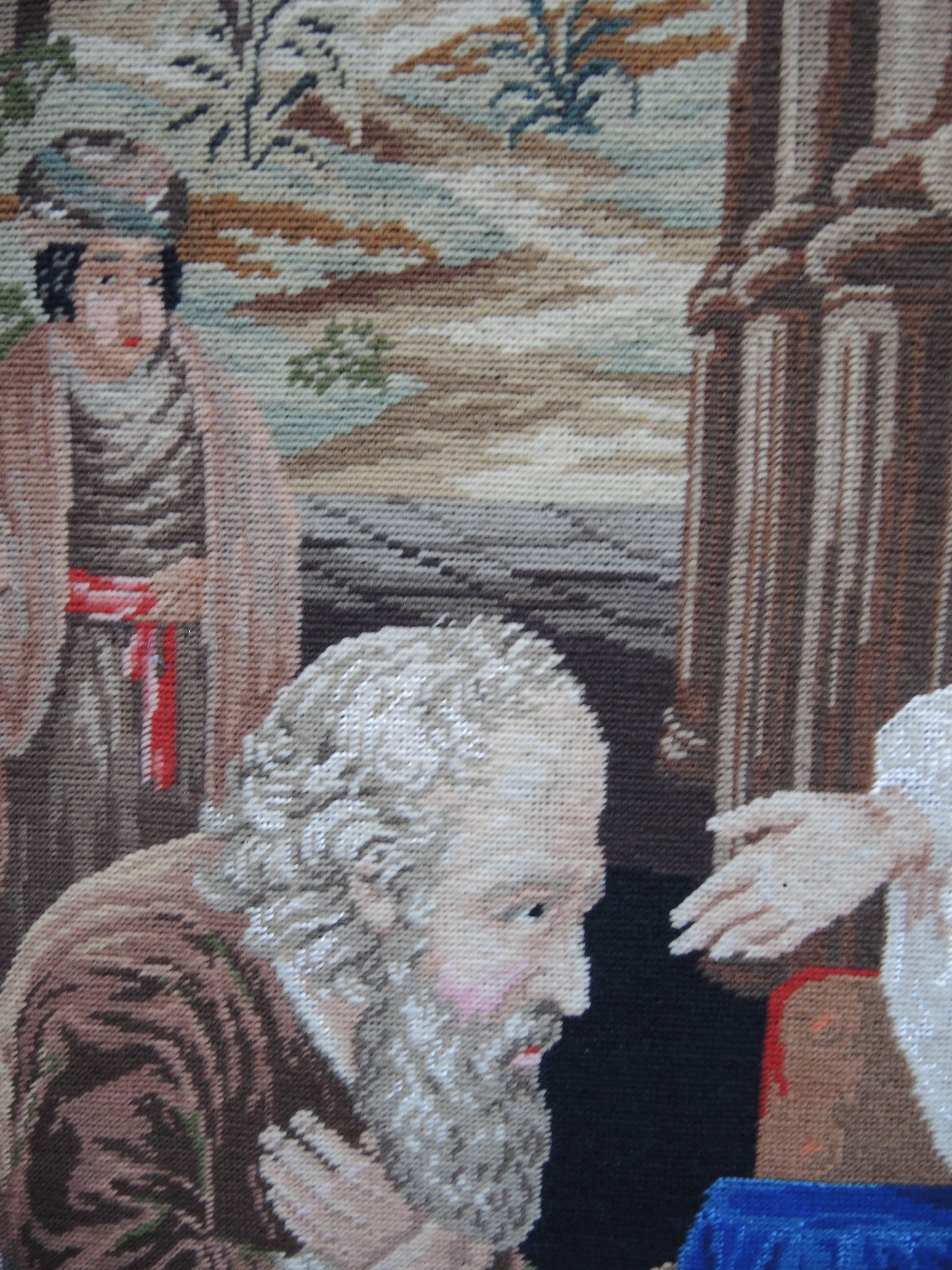 19th Century Framed Needlepoint Panel of King David In Good Condition For Sale In Antwerp, BE