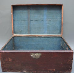 Antique Chinese Lacquered Leather Trunk