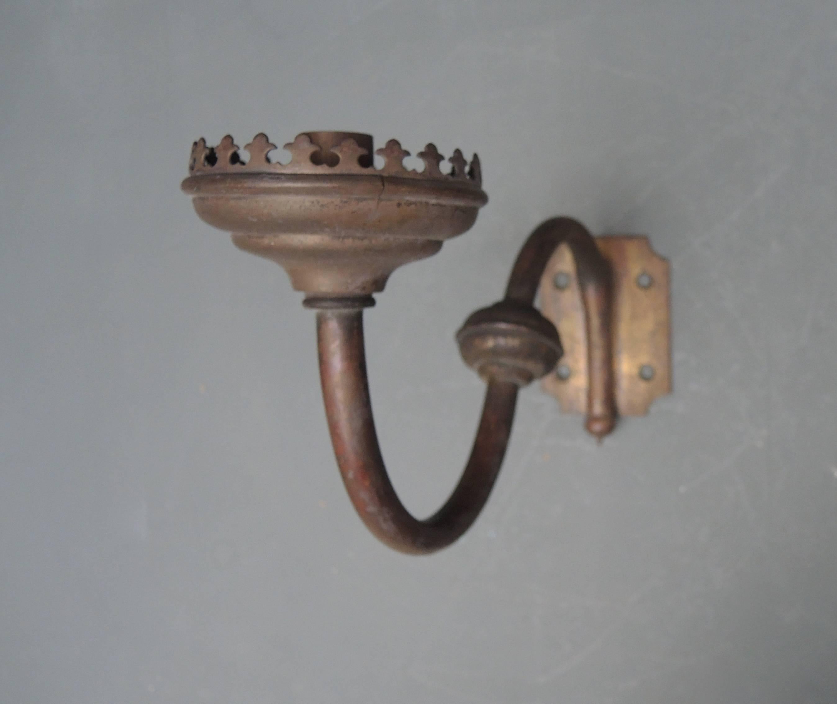 A large Dutch copper candle wall sconce early 19th century, circa 1820 retaining a lovely rich patina.