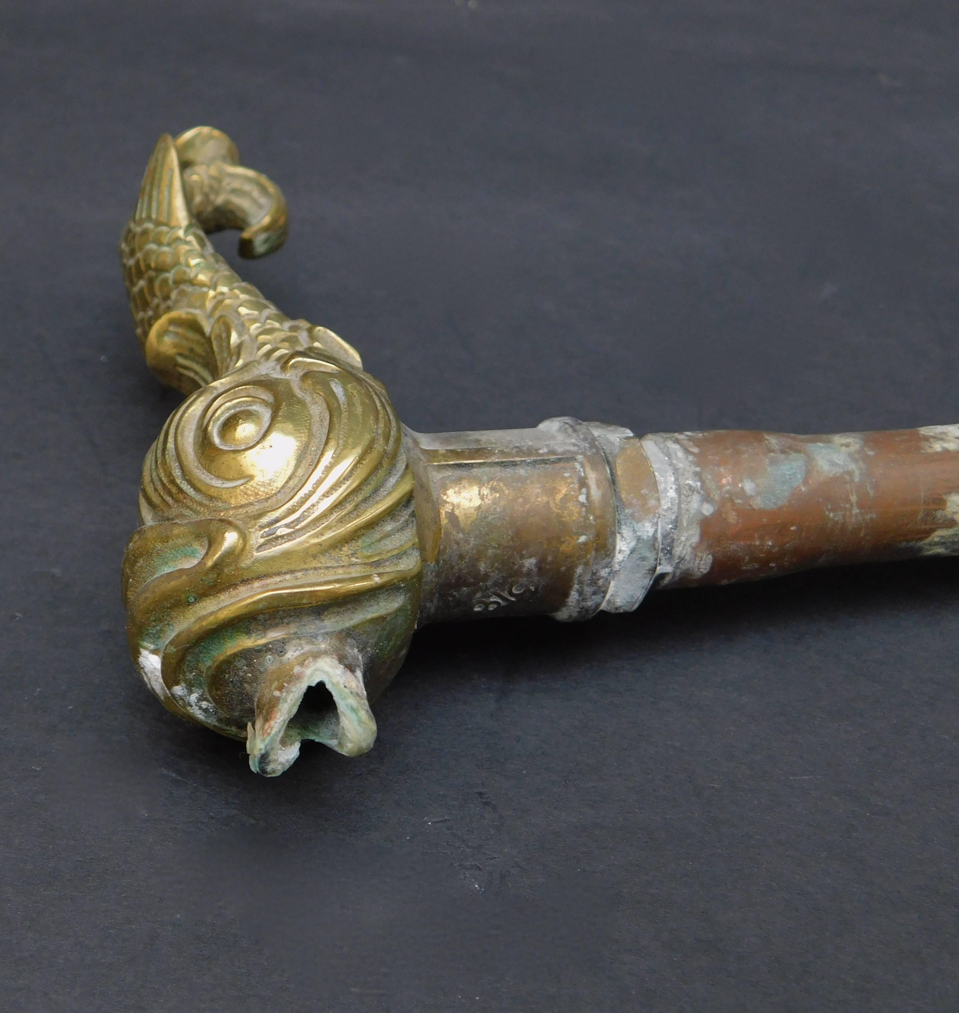 brass fountain spout