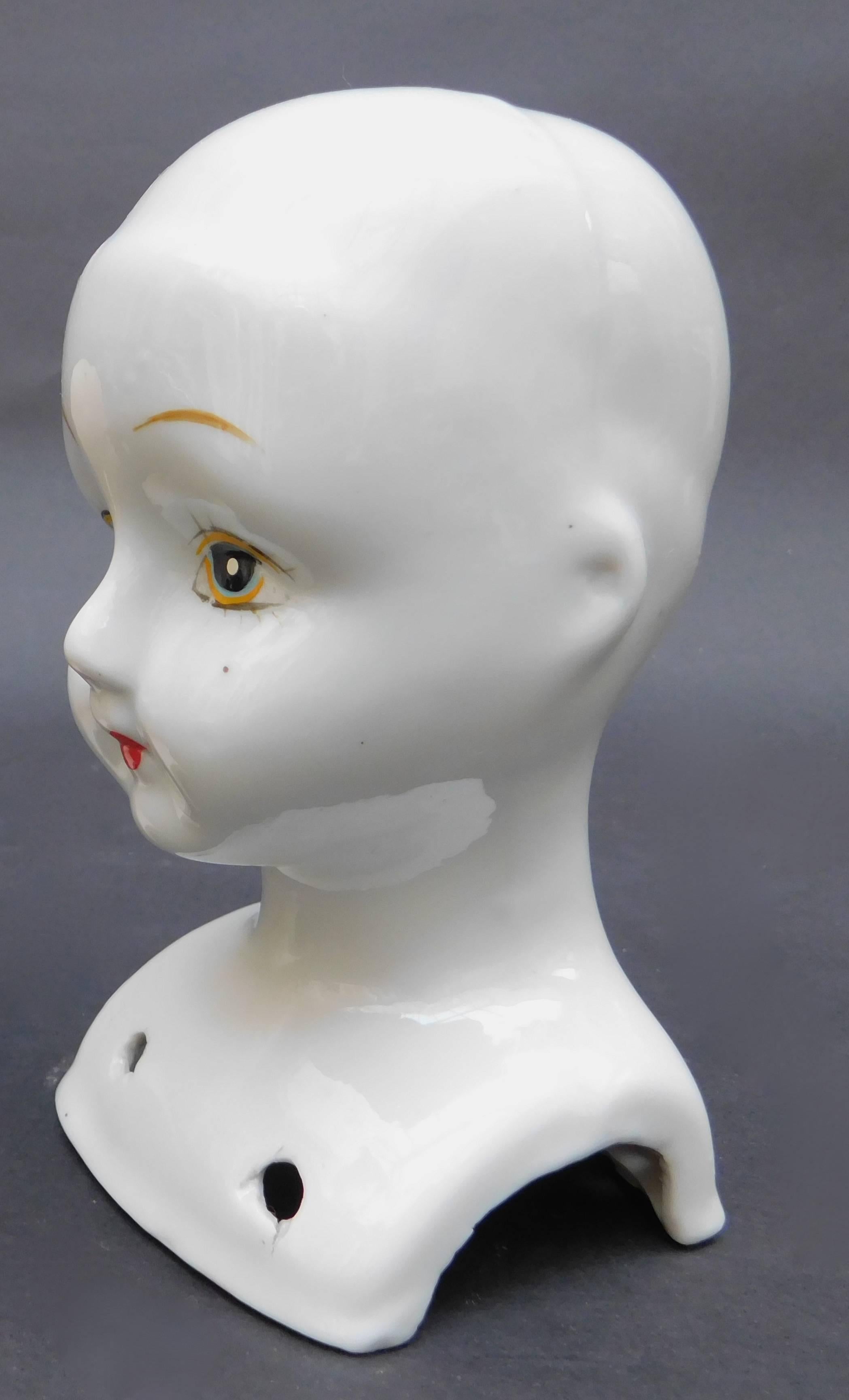 19th Century 19th century German Porcelain Doll Head