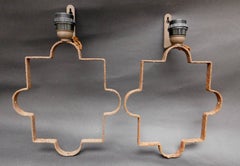 Pair of Iron Sconces Made from 19th Century Architectural Fragments
