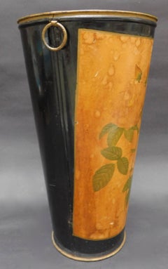 Vintage French Tole Umbrella Stand/Waste Paper Basket