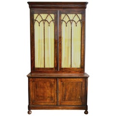 19th Century French Gothic Louis Philippe Mahogany Bookcase