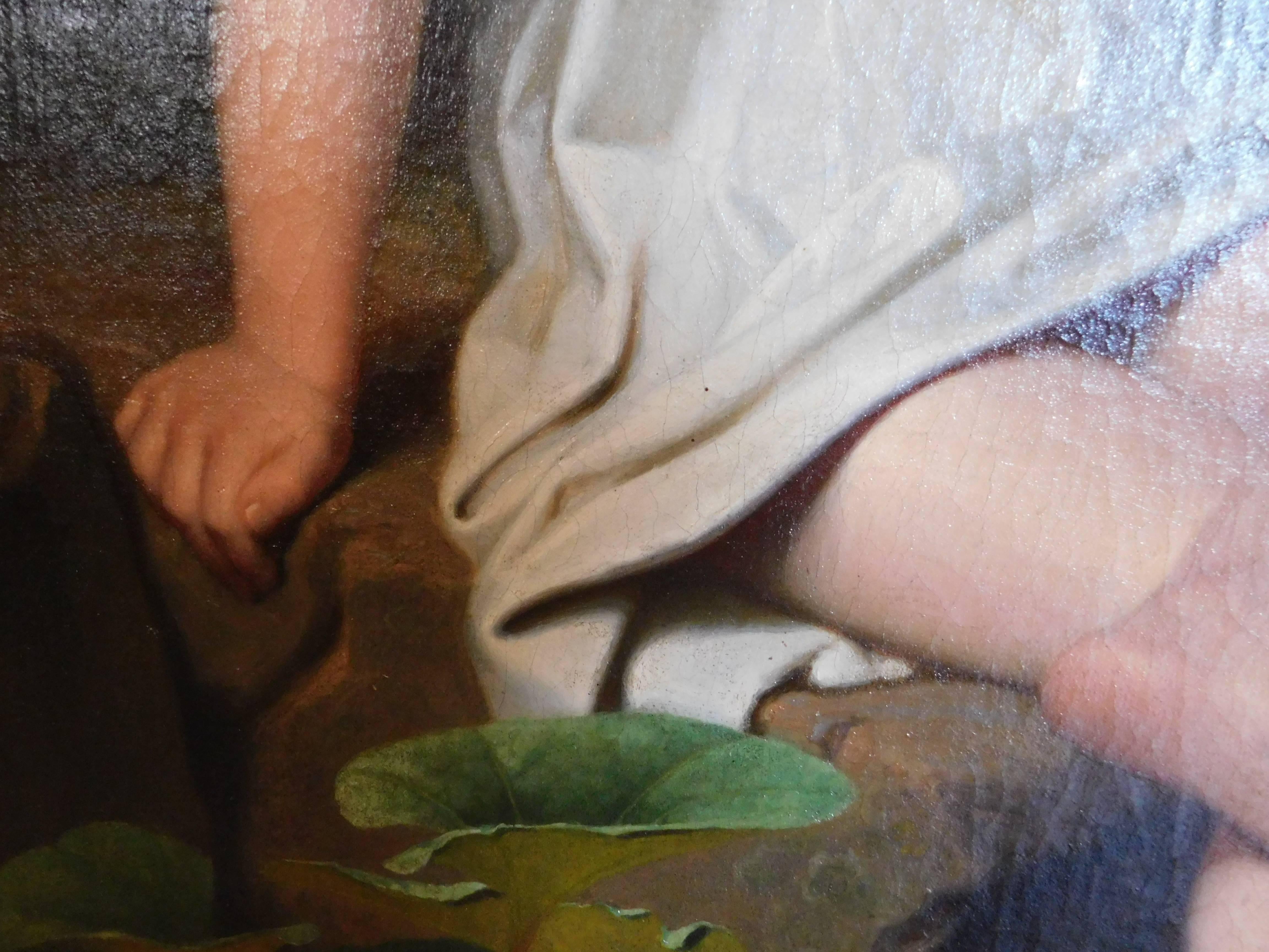 British English Regency Painting of a Young Boy Sitting at a Pond, circa 1820