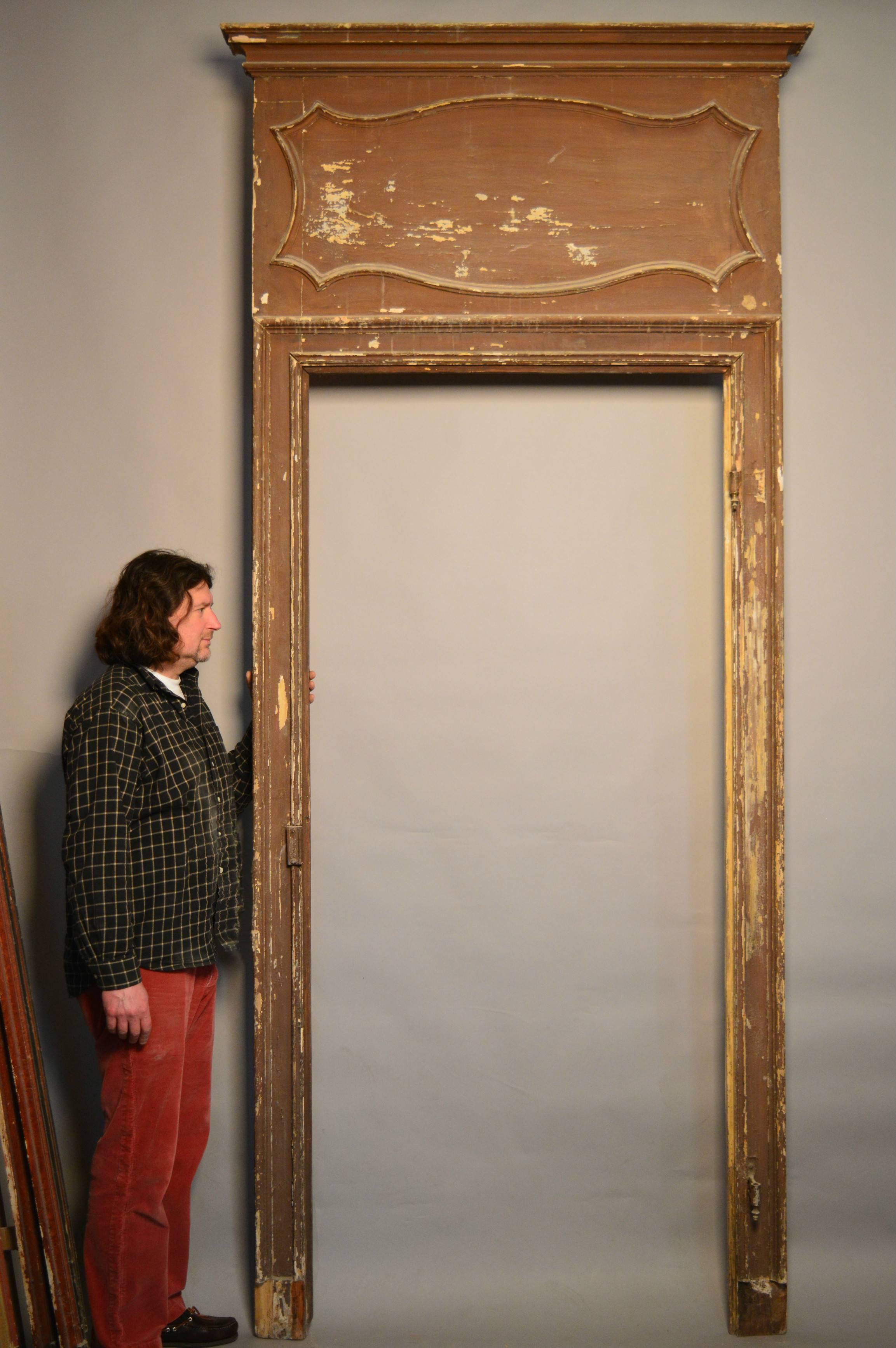 Italian (Tuscan) door surround of grand proportions, circa 1820.

Interior of door frame measures 237 H x 104 W cm.