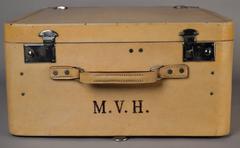 Circa 1950 English Vellum Wardrobe Suitcase Made by Revelation Robe