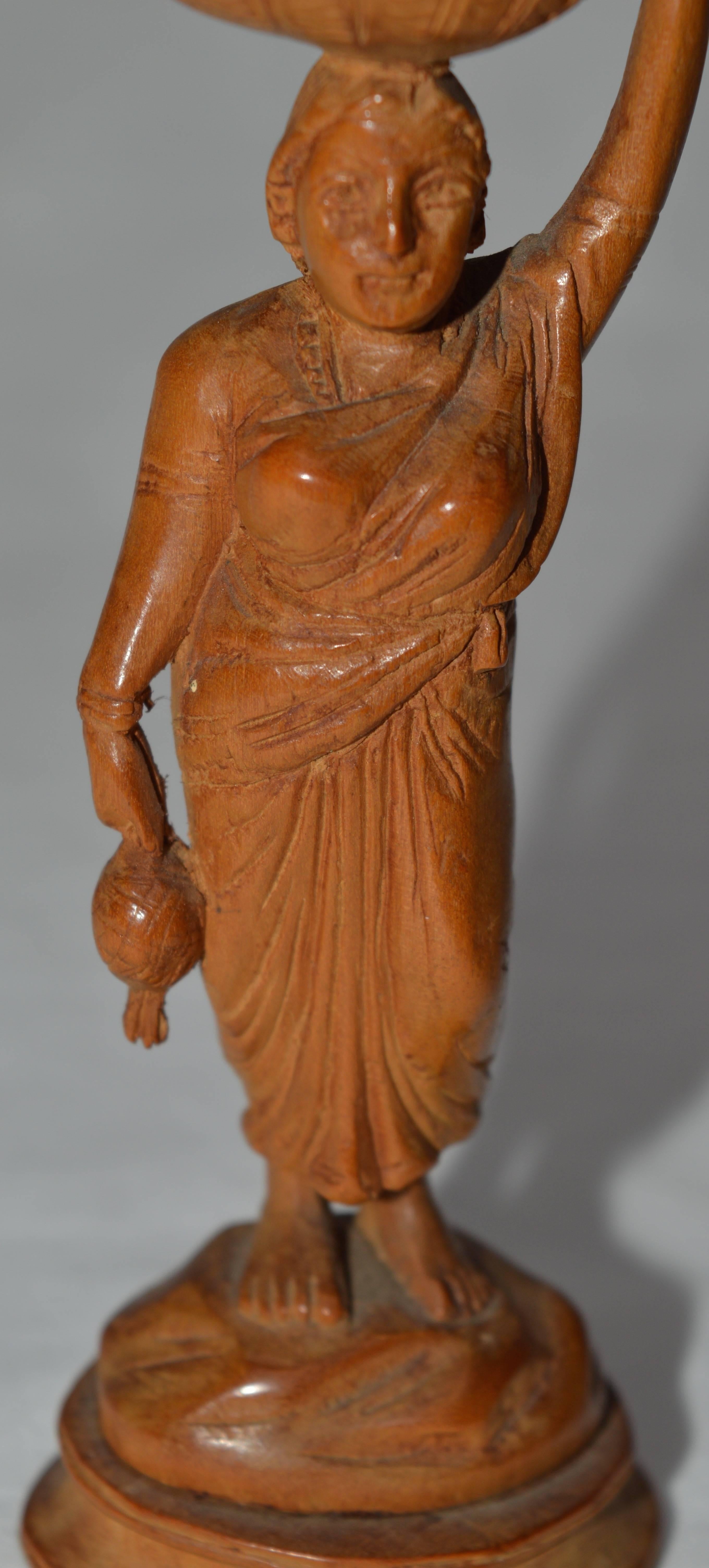 Fruitwood Early 19th Century Italian Carved Wood Figure For Sale