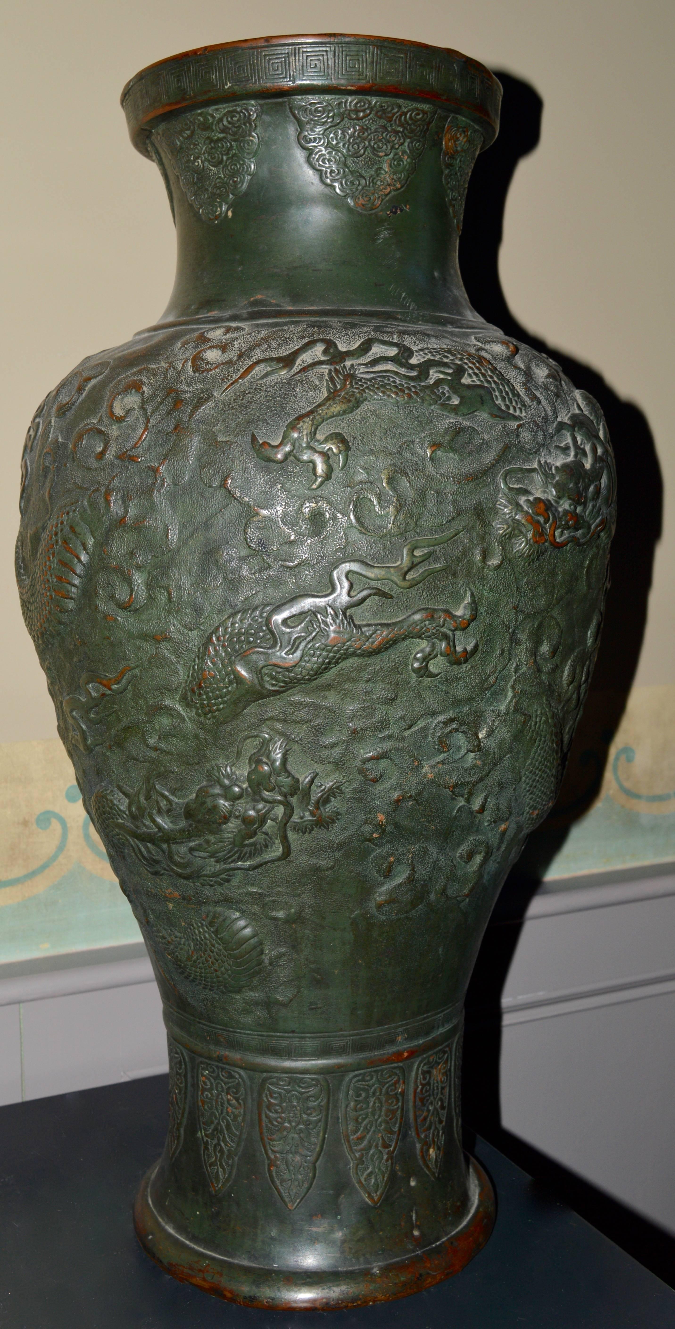 Large 19th Century Chinese Temple Vase or Urn 3