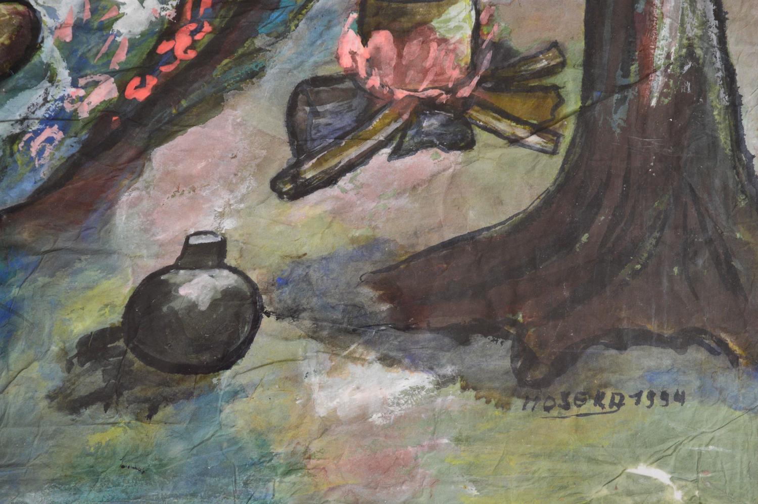 Painting by the Belgian African Female Artist Moseka Yogo Ambake For