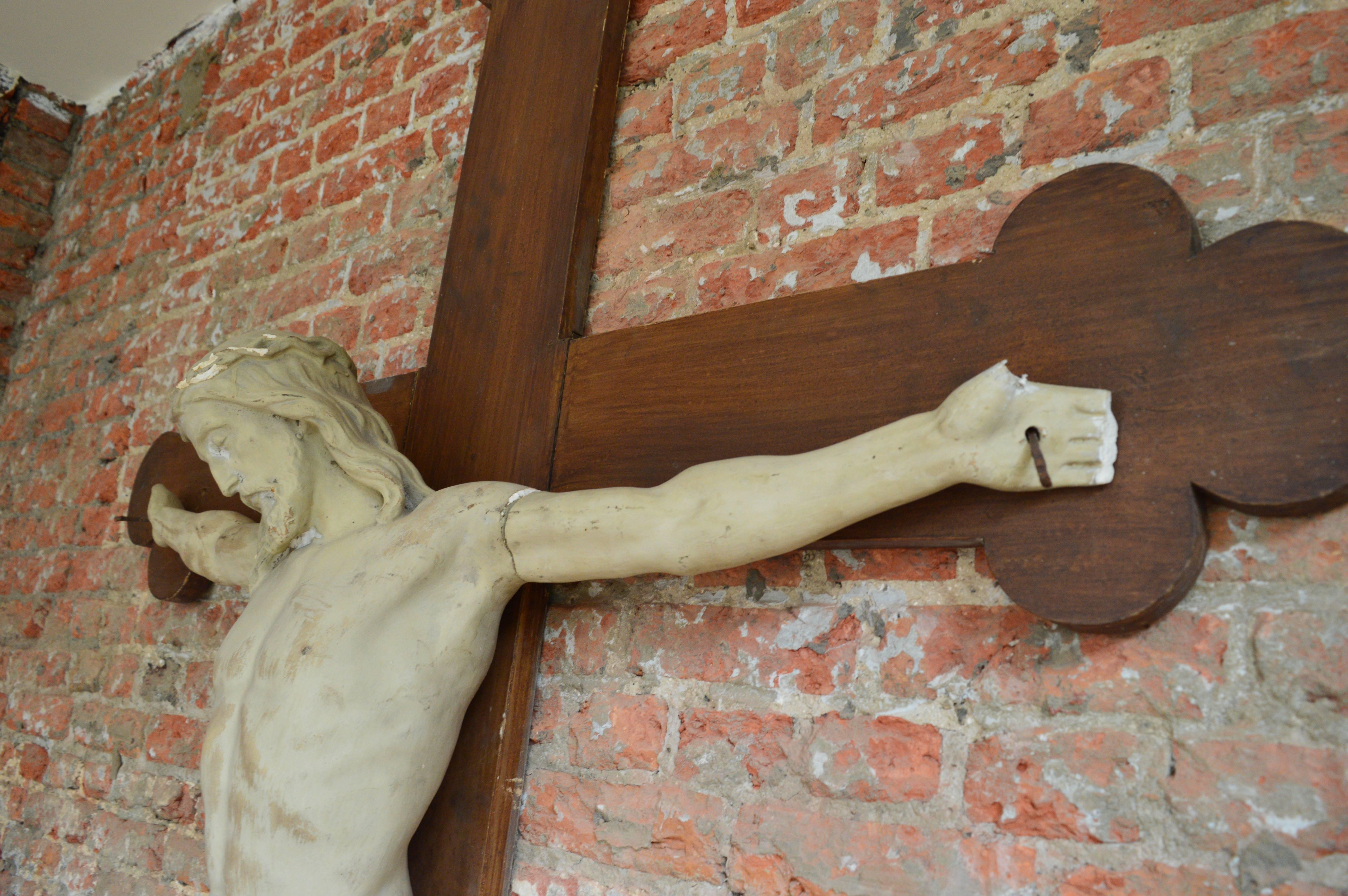 Over 6' Tall 19th Century Flemish Crucifix  For Sale 3