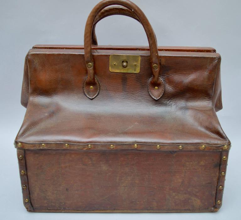 Rare 19th Century French Leather Doctors Bag with a Drawer at the Base ...