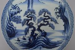Japanese Blue and White Imari Shallow Bowl or Charger