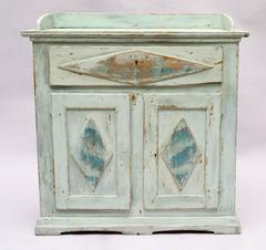 19th Century Swedish Gustavian Country Buffet in Blue and Grey Paint