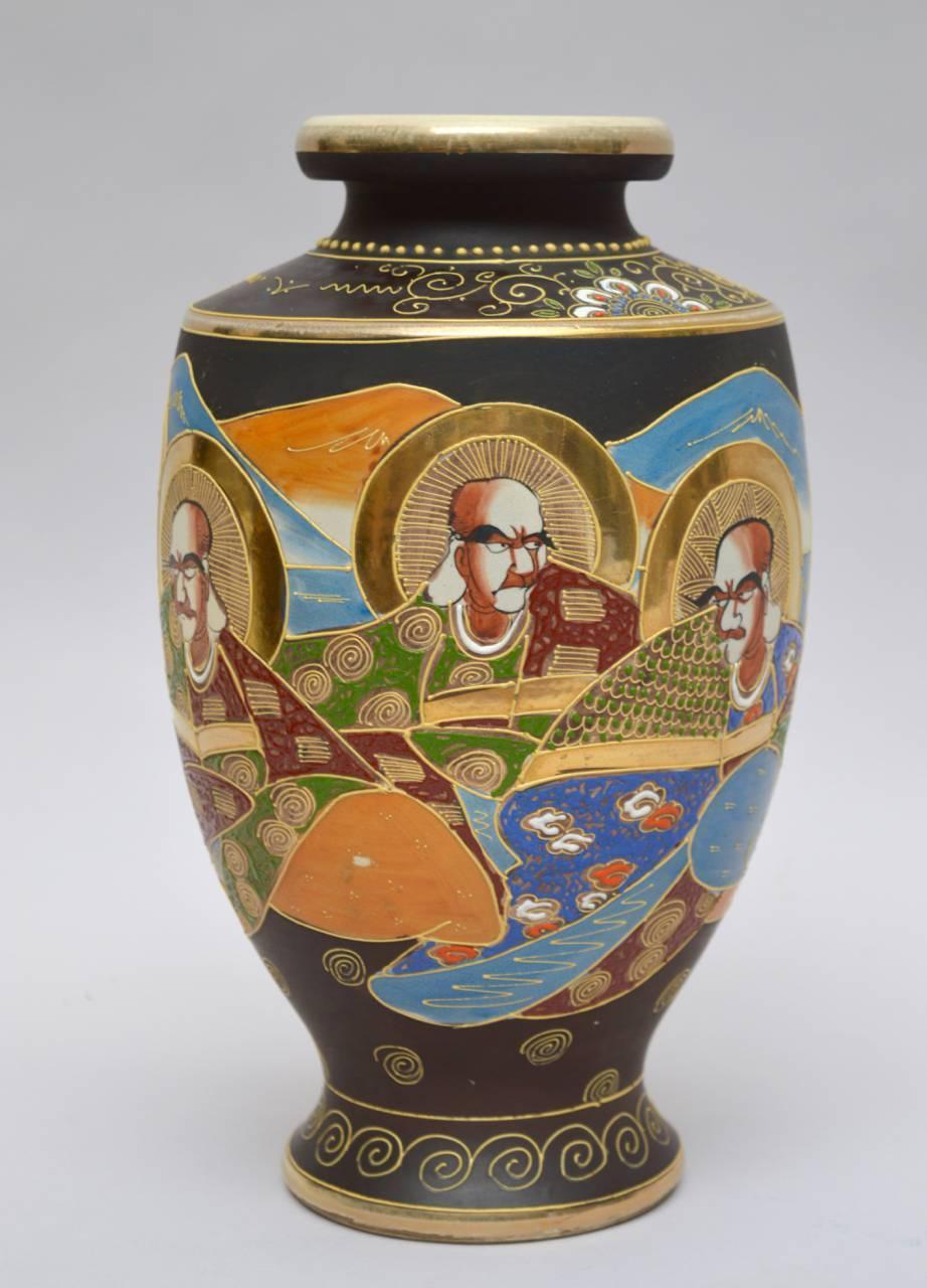 Japanese Satsuma Moriage Vase, circa 1920 For Sale at 1stdibs