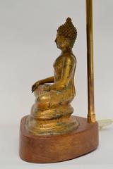 Gilt Bronze Figural Asian Buddha Lamp