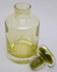Mid-Century Modern Absinthe Green Glass Decanter