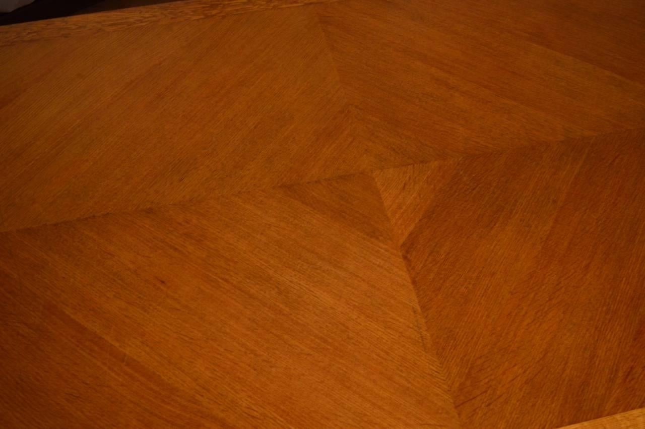 Belgian Large Important Art Deco Oak Parquetry Conference Table or Dining Table