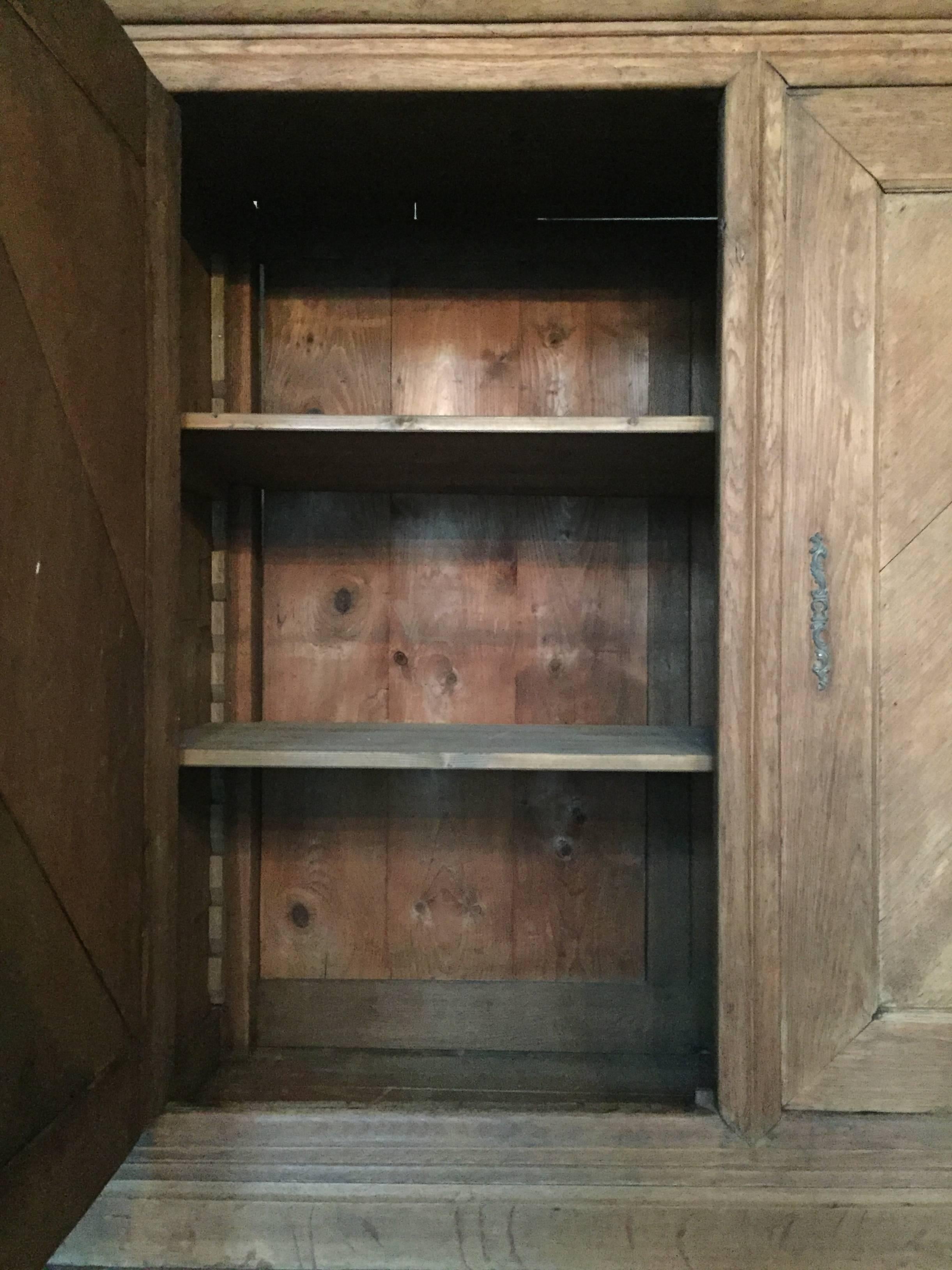 19th Century 19th century French Louis Philippe Deux Corps Cabinet in Solid Bleached Oak