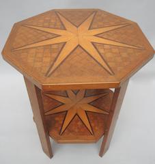 1940s Belgian Side Table Inlaid with Nautical Stars