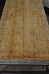 Coffee or Cocktail Table Made from Vintage Dutch Wood Warehouse Floor Panels