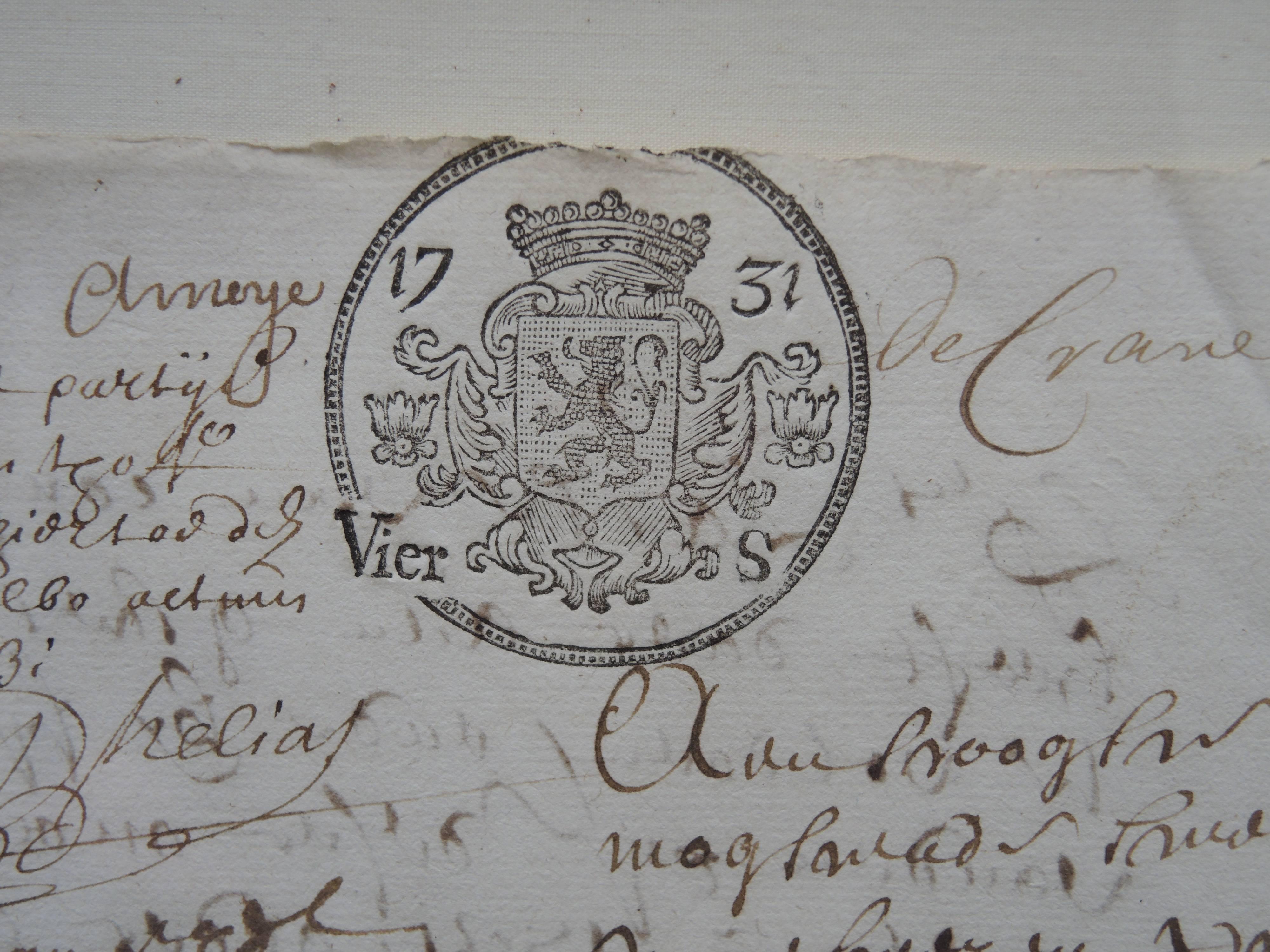 Belgian Two 18th Century Flemish Framed Documents For Sale