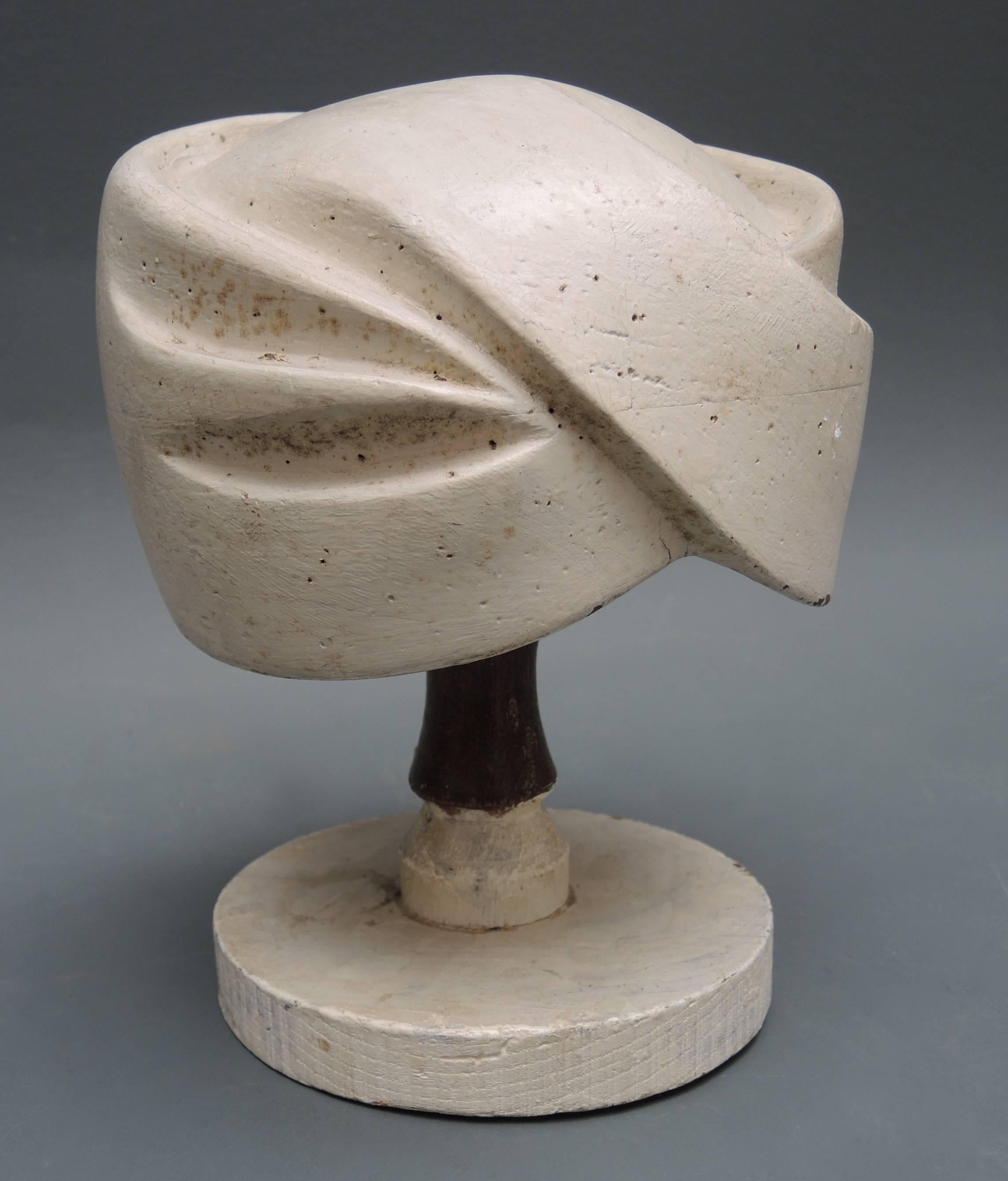 20th Century French Wood Hat Block Mold, circa 1920