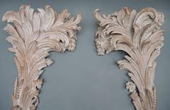 Pair of 1930s Carved Wood Palm Tree Pilasters Originally Fitted as Torchères