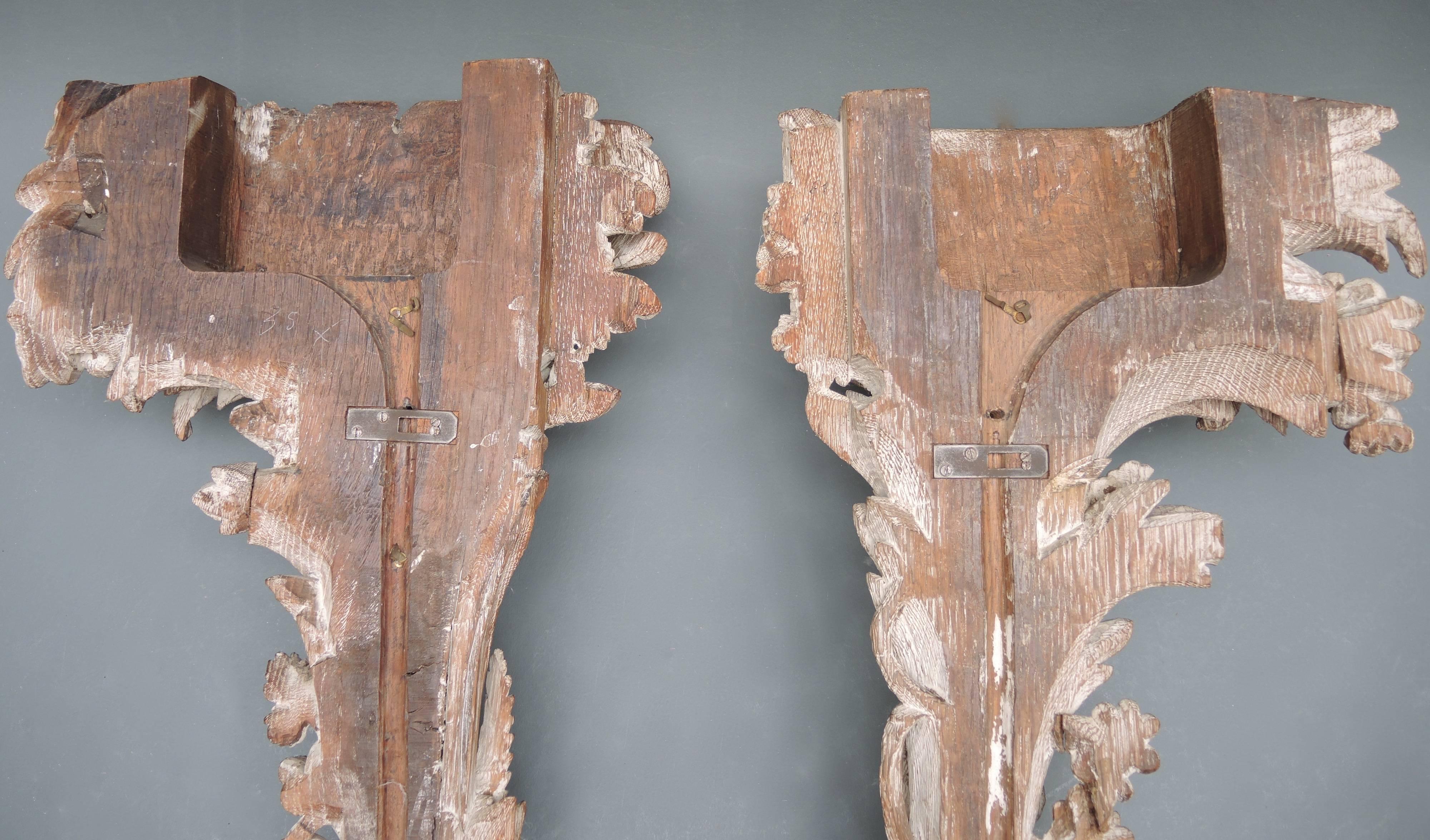 Art Deco Pair of 1930s Carved Wood Palm Tree Pilasters Originally Fitted as Torchères For Sale