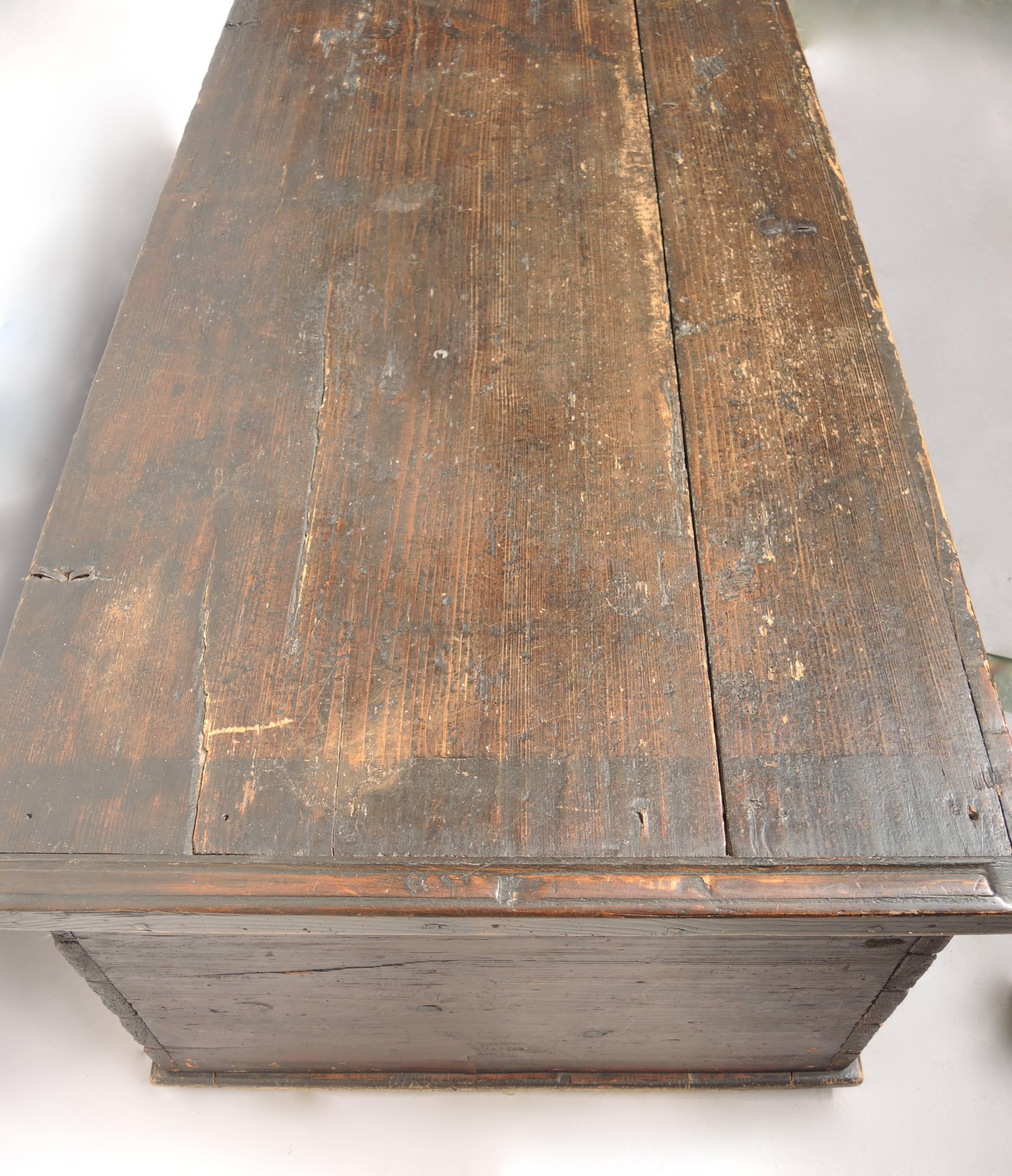 Hand-Painted Early 19th Century Swedish Painted Trunk For Sale