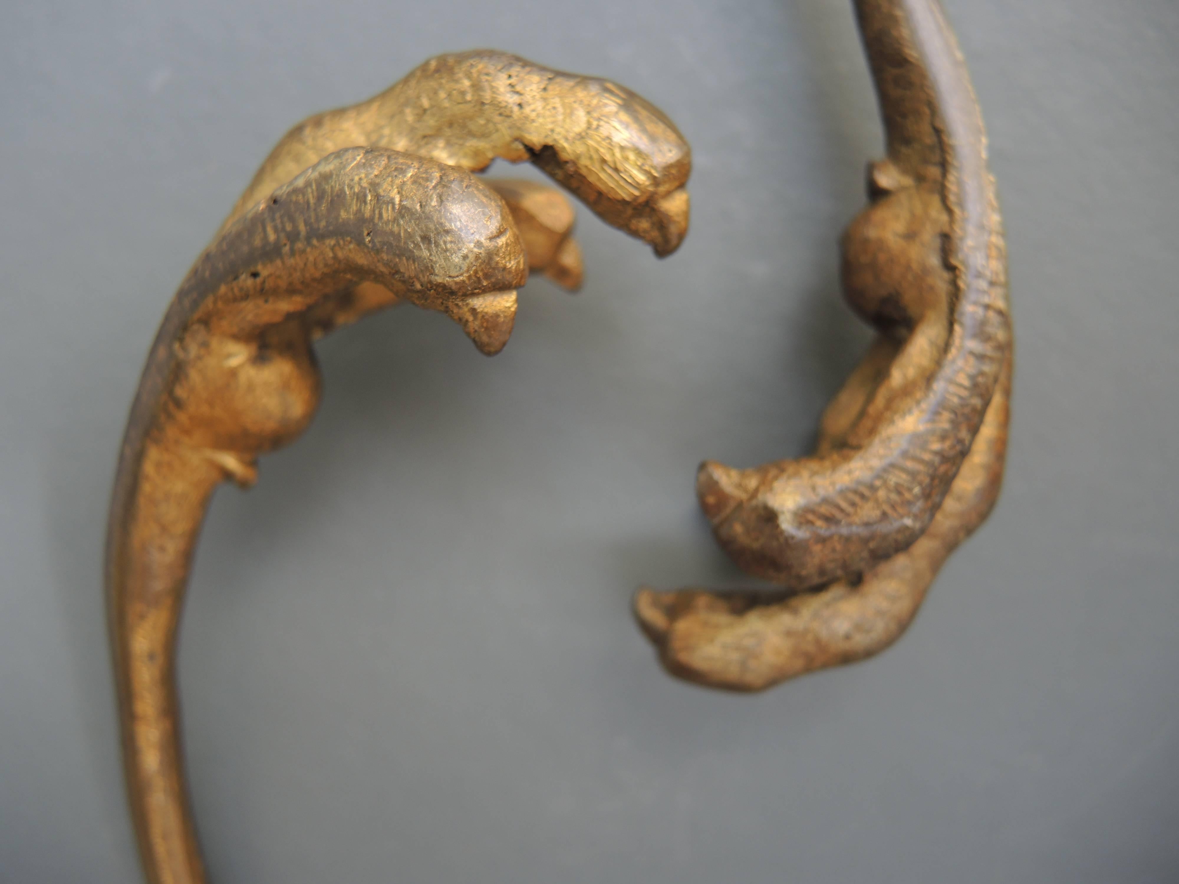 Pair of French Napoleon III Bronze Falcon Talon Curtain Tiebacks In Good Condition In Antwerp, BE