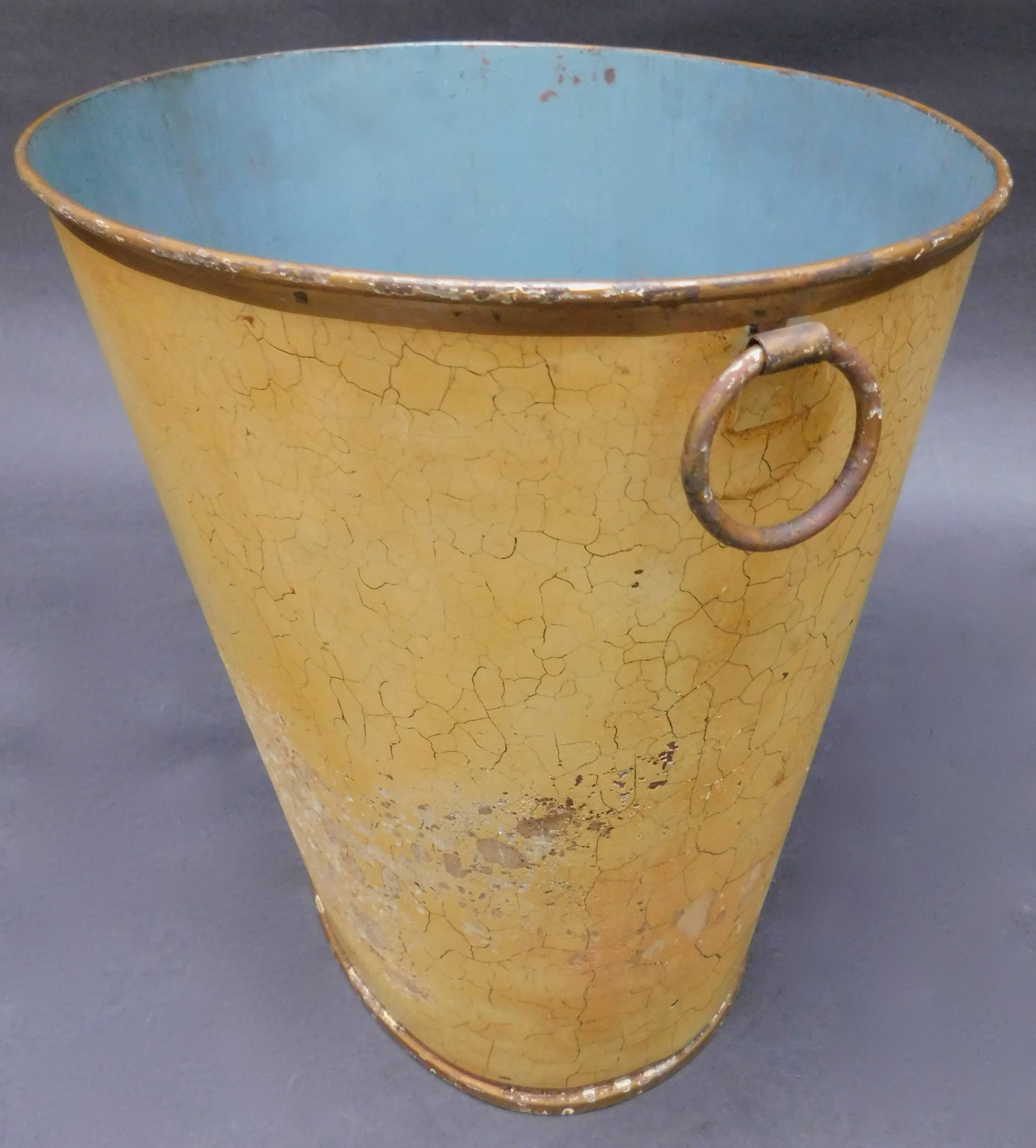 Découpage French Regency Style Tole Waste Paper Basket or Trash Can