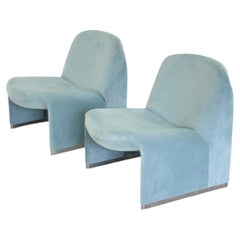 Anonima Castelli Alky Armchair in Baby Blue Velvet