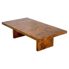 Vintage Coffee Table by Smania in Burl Wood