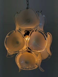 Lampadario in vetro di Murano di Gino Vistosi con dischi di vetro