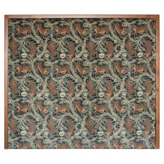 Tora Super King Tiger Velvet Upholstered Headboard in Solid Oak