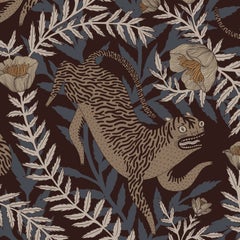 Tiger Velvet Upholstery Fabric by the Metre, Tora Rubrae, Recycled Velvet